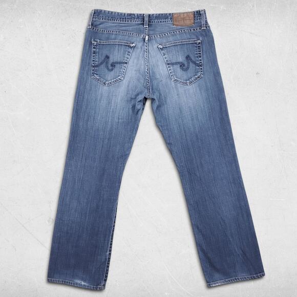 AG Protege Straight Leg Jeans Mens 32x32 Blue Med Wash Classic Casual Denim - Picture 2 of 12